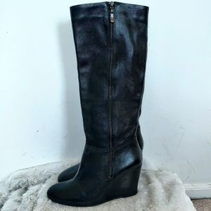 Black Leather Ralph Lauren Meteour Boots 10
